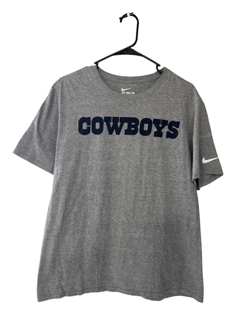 Nike Dallas Cowboys NFL Gray Wordmark Blockcore Gameday Graphic Tee Large